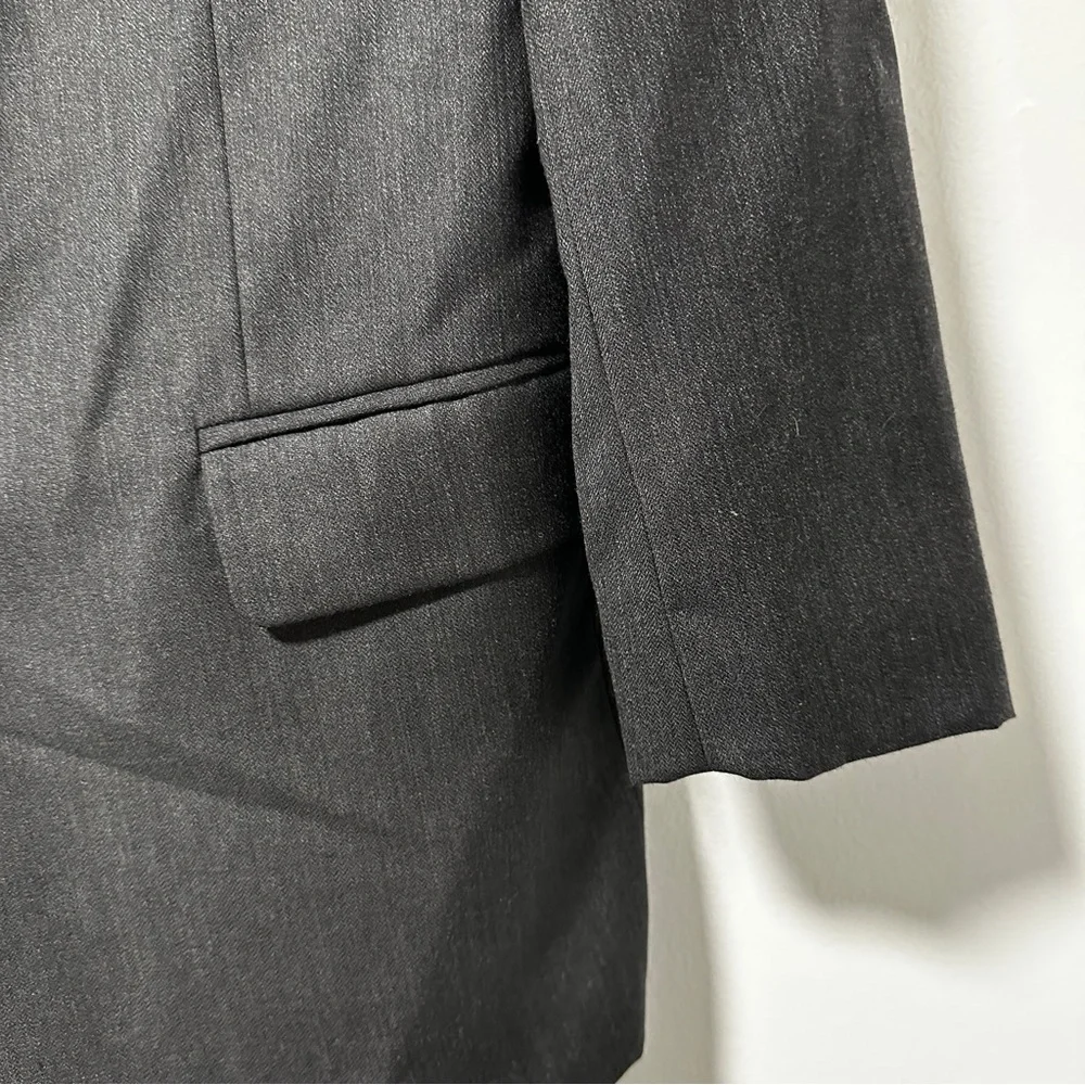 Nino Fenzi Italian Merino Wool Gray Lined Sport Coat Jacket Mens Size 44R Career